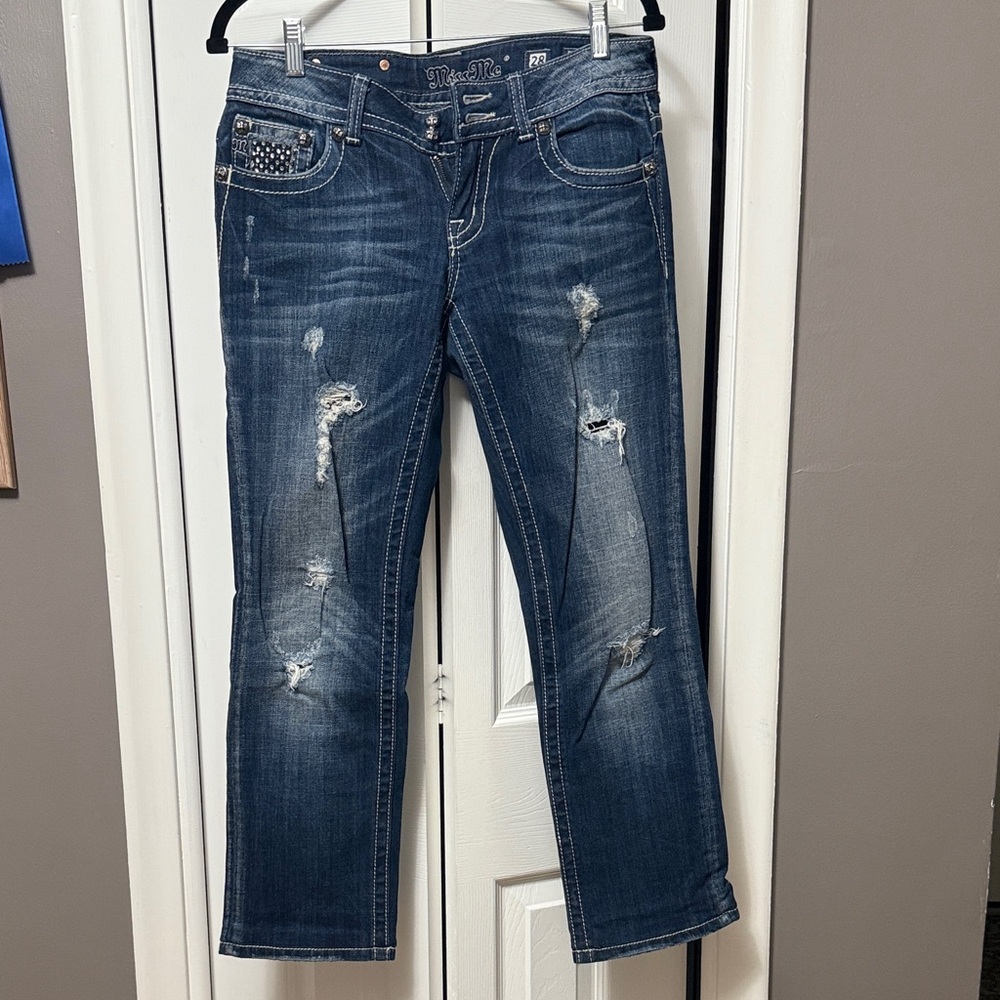 Miss Me Dark Blue Straight Leg Jeans